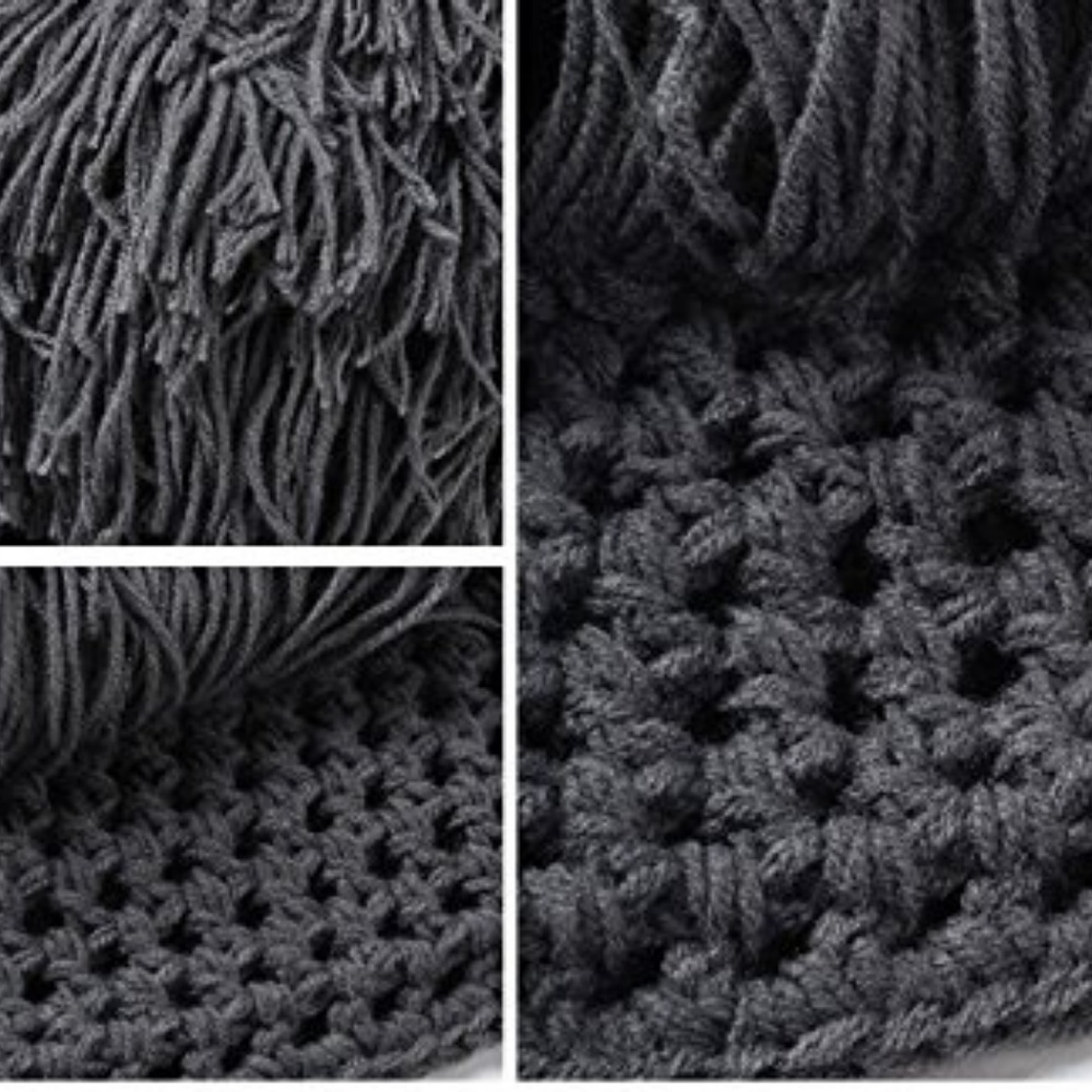 Halloween Costume Knit Mask Wig Beard Hat - Picture 5 of 5